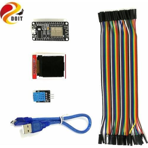 Arduino WiFi ESP8266 Starter Kit for IoT, NodeMCU Wireless,1.44'' inch LCD Module, DHT11 Temperature/ Humidity Sensor DIY