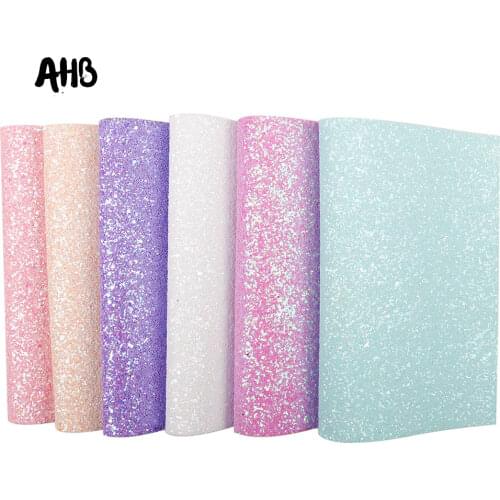 Candy Glitter Leather Fabric Sweet Color Chunky Sheet For Kids Gifts Making Patchwork Crafts Home Decorative Materials