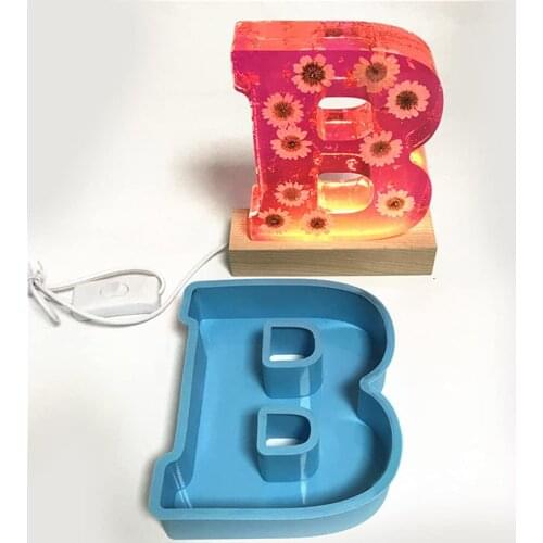 Large Alphabet Epoxy Resin Mould English Letter Silicone Mold 3d Alphabet Letter A To Z Mold Decoration Mold For Birthday Party