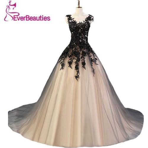 Evening Dress Long 2020 Tulle Lace Appliques Ball Gown Evening Party Dress Sleeveless robe de soiree longue
