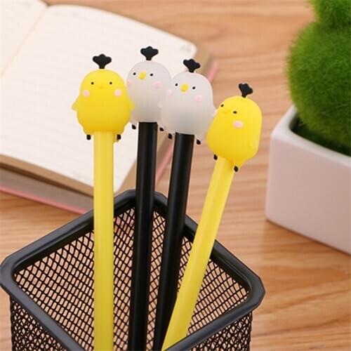 1pcs Cartoons cute chick Gel Pen Kawaii 0.5mm Black Ink Neutral Pen for Kids Gifts Writing School Supplies Escolar