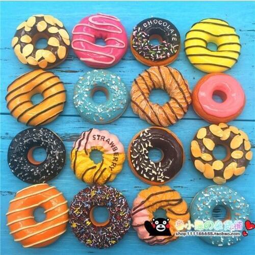 Hot Sale European Donuts Doughnut Strawberry Chocolate Cookies Fridge Magnets Simulation Food Refrigerator Magnetic Stickers