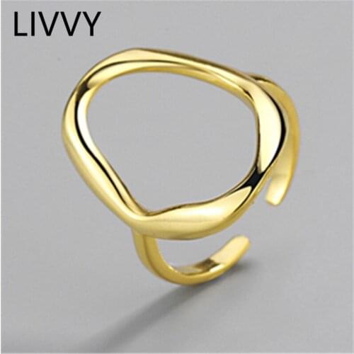 LIVVY Minimalist Silver Color Knotting Cross Open Finger Ring Ring For Women Accessories Gift 2021 Trend
