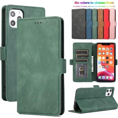 Fashion PU Leather Flip Wallet Case For iPhone 12 Pro Max 12 Mini 11 Pro XS MAX X XR 8 7 6s 6 Plus Card Stand Slot Phone Cover