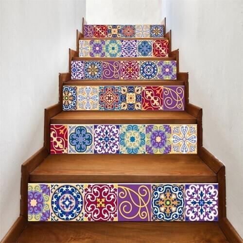 18x100cm PVC Staircase Stickers Self adhesive Stairway Decal For Home Hotel Stairs Decoration Wallpaper DIY Tile trap stickers