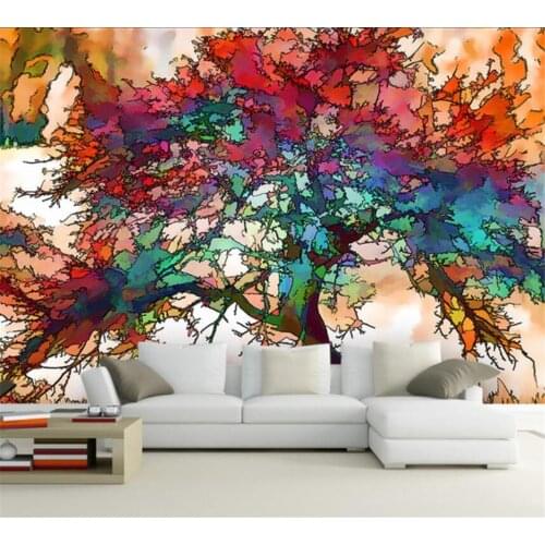 Beibehang Custom wallpaper 3D mural fashion abstract trees restaurant hotel cafe background wall image wall papel de parede
