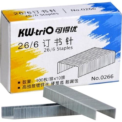 Normal 26/6 Staples pin 1000pcs /Box Silver Metal Office Standard Stapler Staples 26 / 6 Binding Machine Office School Supplies