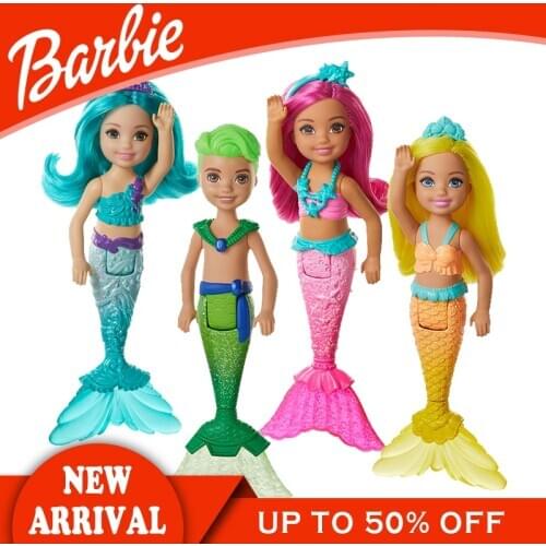 Original Barbie Brand Mini Dolls Toys Chelsea Mermaids Series Cute Princess Random of 4 Styles For Children Birthday Girf GJJ85