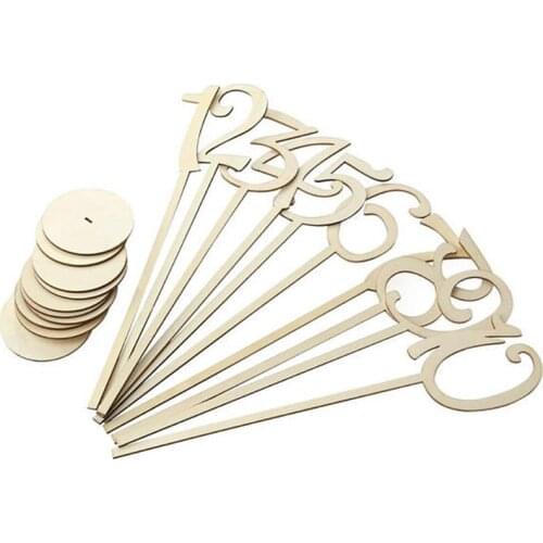 Free standing wholesale cheap unfinished wood wedding table numbers wedding decoration