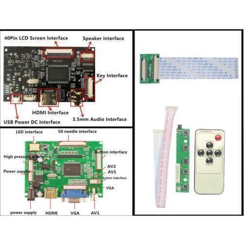 LCD TTL Controller Board HDMI VGA 2AV for 7 inch EJ070NA-01J Support Automatically Raspberry Pi Driver Board