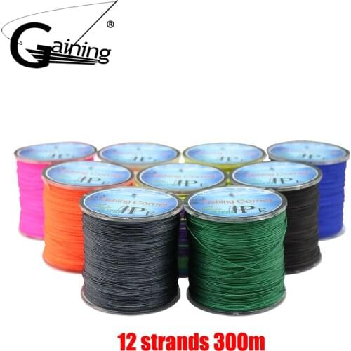PE Braid Line 12 Strands 300M Braided Fishing Line Sea Fishing Multi Color Super Strong Japan Multifilament 35LB-180LB