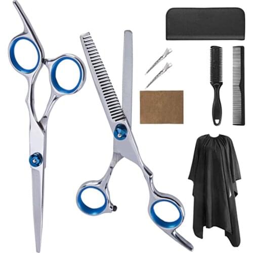 Pro 6" Thinning Shears Scissors Combs Hair Clips Hair Cutting Capes Set