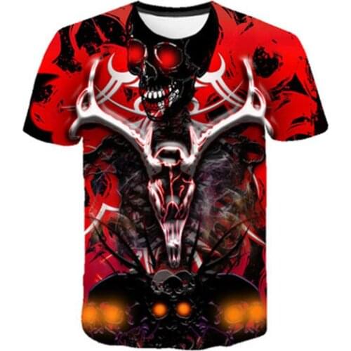 Drop Ship 3D Printed T-Shirt Mens Womens T-Shirt 2021 New Punk Style Top Tees Skull T Shirt Gothic T-Shirt Asian Size S-6XL