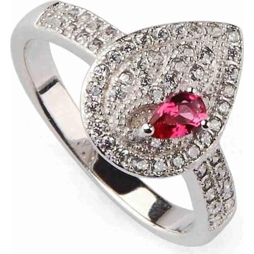 SHUNXUNZE Charms Wedding rings Jewelry for women Rave reviews dropshipping Red Cubic Zirconia Rhodium Plated R3121 size 6 7 8 9