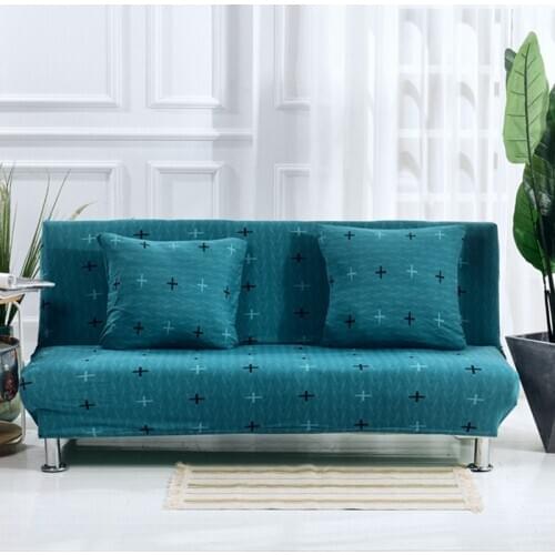 Folding Sofa Bed Cover without Armrest Spandex Elastic Stretch Armless Sofa Towel Slipcovers