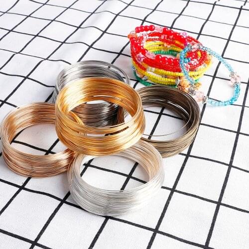 100 Loops Diameter 6CM Width 0.6MM Fashion Memory Beading Steel Wire For DIY Jewelry Findings Bangle Bracelet Making