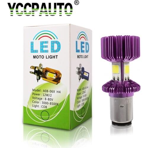 1Pcs LED Moto Bulb H6 BA20D LED Motorcycle Headlights Hi/Lo Beam 20W 2000LM Motorbike ATV Stooter LED Headlamp White 8-80V