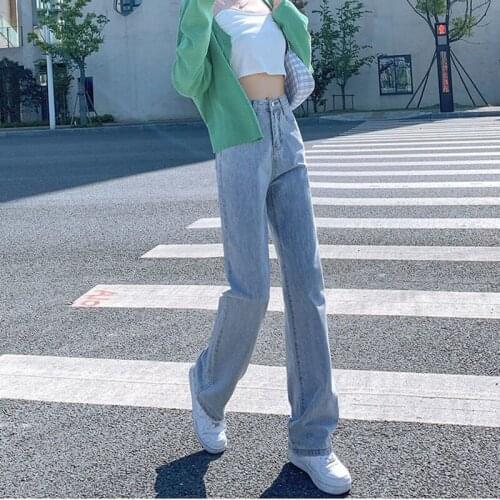 Streetwear High Waist Women 2021 Fashion Jeans Woman Girls Women Wide Leg Pants Trousers Female Trousers Denim Bagge Mom Jeans