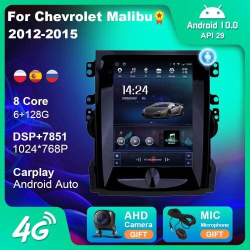 6G 128G Android 10 Auto Carplay Audio Vertical Car Radio Multimedia Video DVD Player Stereo for Chevrolet Sail Aveo 2012-2015