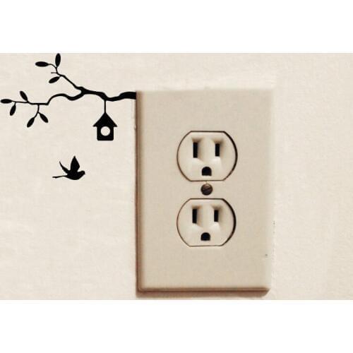 Birds Tree Branches House Vinyl Wall Decal Sticker Art Living Room Bedroom Switch Sticker 2WS0497
