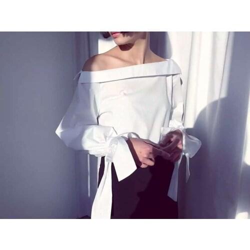 Womens 2020 winter sweet slit neckline shirt female wg S030