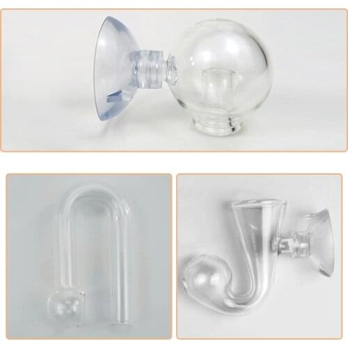 1pcs Aquarium Fish Tank CO2 Monitor Tester Notes Clear Glass Drop Checker Aquarium Plant Accessory With Suction Cup