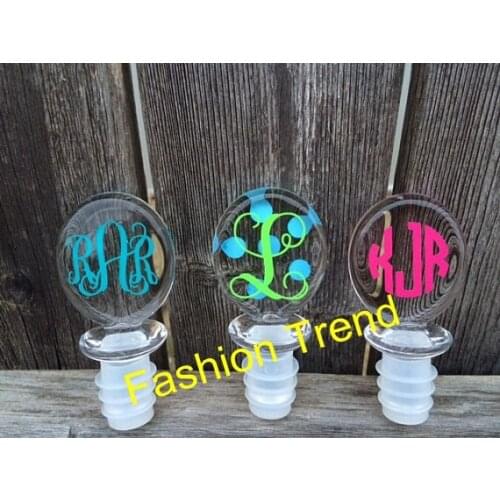 2000pcs/lot free shipping blank bottle stopper monogrammed personalized acrylic wine stopper Christmas gift