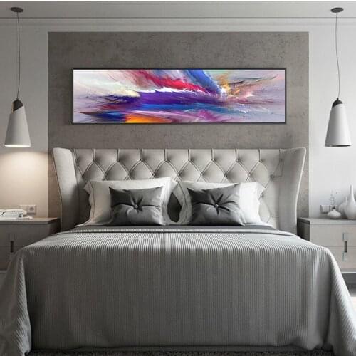 2021 New Large Size Wall Art Landscape Abstract Decor Canvas Painting Purple cloud Modern Pictures for Living Room Home Unframed