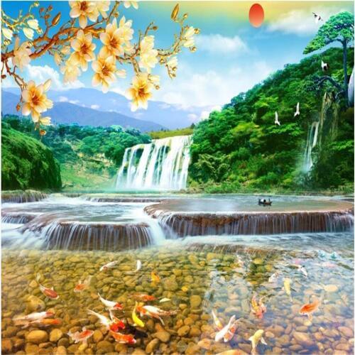 3d wallpapers Landscape waterfall wallpapers background wall beautiful scenery wallpapers