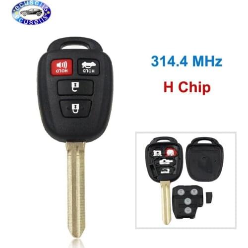 4 Buttons Remote Key for Toyota Camary Corolla 314.4 MHZ With H Chip FCCI: HYQ2BEL