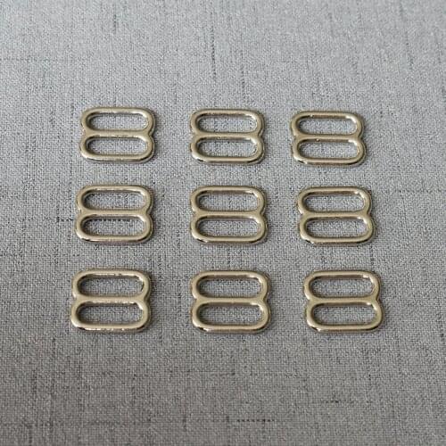 50 pcs Silver 15mm Metal Tri Glide Slide Adjusters Use for DIY Bag Strap Buckles Belt Craft of Rectangle Loop Ring Accessories