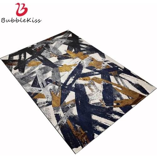 Bubble Kiss Area Rug For Bed Room Luxury Golden Blue Gray Artistic Abstract Graffiti Printed Kids Bedroom Carpet for Living Room