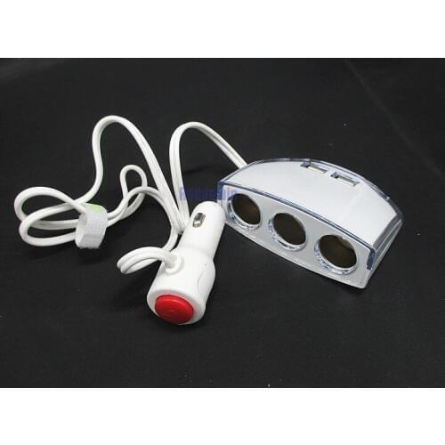 Car one to three charger with dual USB car cigarette lighter with One point three multi-function car charger socket jack