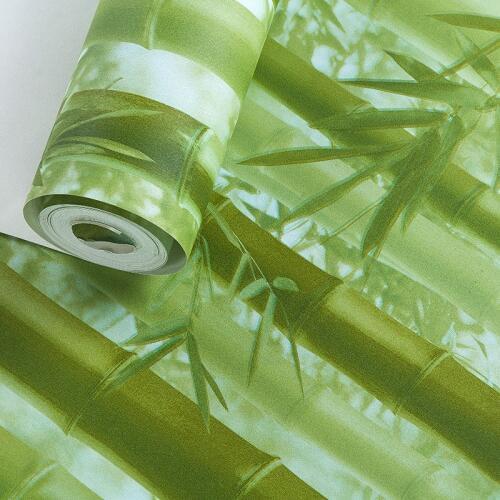 Beibehang Three-dimensional green bamboo bamboo wallpaper peasant music restaurant hotel living room TV background 3d wallpaper