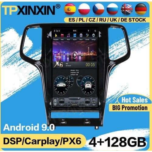 Carplay Tesla 128G Radio Android For Jeep Grand Cherokee 2010 2011 2012 2013 2014 2015 2016 2017 2018 2019 GPS Player Audio Unit