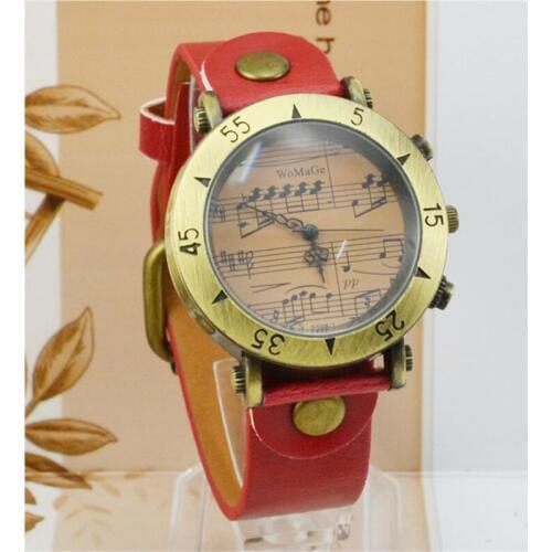 Womage Vintage Watches Women Womens Watches Fashion Music Note Watches Women Quartz Watch Casual Ladies Watches reloj mujer