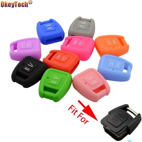 OkeyTech 2 Buttons Soft Rubber Silicone Car Key Cover Case Fob For Opel Astra Zafira Vauxhall Vectra Omega Muti-color For Choose