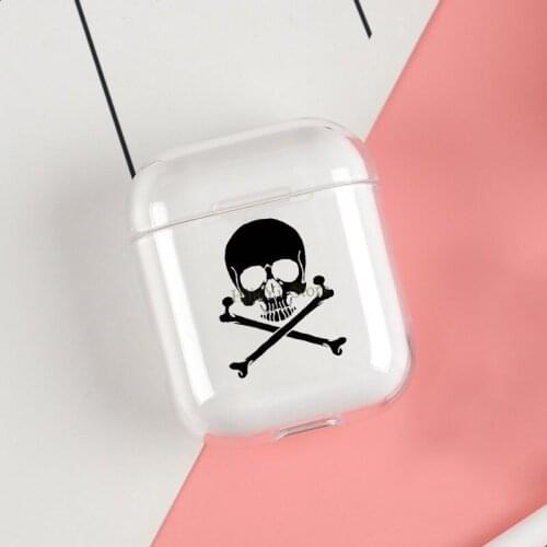 Pirate Skull crossbones Cases For Apple AirPods 1 2 Case Clear Wireless Bluetooth Earphone Case Protective Shell