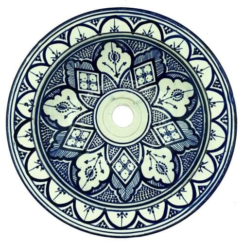 Ethnic lavatory bathroom sink ceramic furnishing Morocco hand painted 2303211141