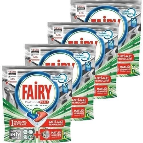 Fairy Platinum Plus Rapid Dissolution Of Dishwasher Tablet 50x4 Pcs
