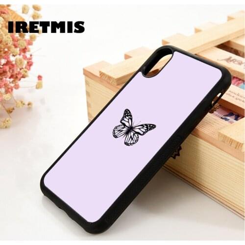 Iretmis 5 5S SE 6 6S TPU Silicone Rubber Phone Case Cover for iPhone 7 8 Plus X Xs 11 12 MINI Pro Max XR One Butterfly