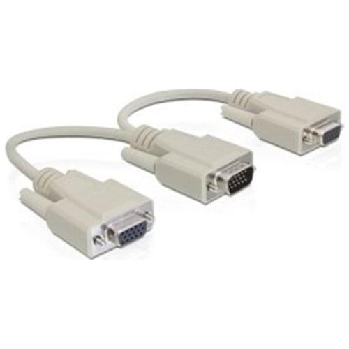 VGA SVGA RGB Male to 2 VGA HD 15 Female Splitter Adapter extension Cable