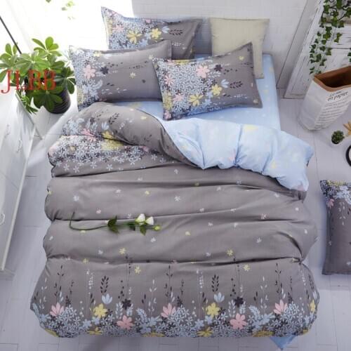 Grey bedding set 2020 summer bed linens 3or 4pcs/set duvet cover set Pastoral bed set kids / Adult bedding bedclothes queen king
