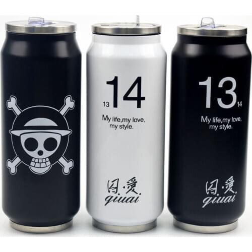 Creative Stainless Steel Thermos Cup Mini Bottle Vacuum Flask Straw Coffee Thermal Thermoses Cans Cups Thermocup Mug KL 3071