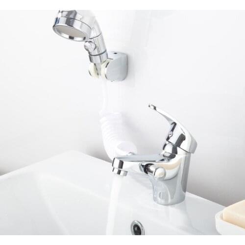 Brass Basin Faucet Deck Mounted Sink Mixer Tap with Shower Head Bathroom Shower Hot And Cold Water Mixing Valve Nozzle
