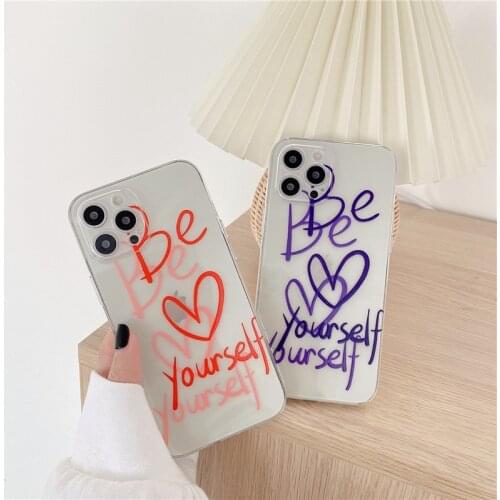 Retro sweet line Love couples art japanese Phone Case For iPhone 11 12 Pro Max Xr Xs Max 7 8 Plus X 7Plus case Cute Soft Cover