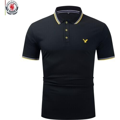 FREDD MARSHALL New 100% Cotton Embroidery Polo Shirt Men Casual Business Solid Color Polo Shirt Short Sleeve Plain Polos Top 590