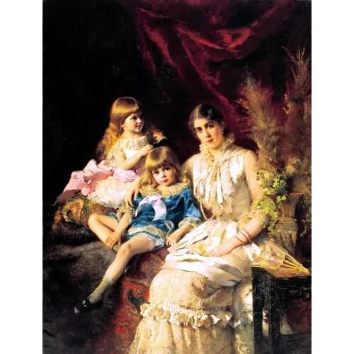 Mother and child Cross Stitch Kits Oil Painting Needlework Sewing Embroidery Crafts 14ct Unprinted DIY Arts Handmade Home Decor