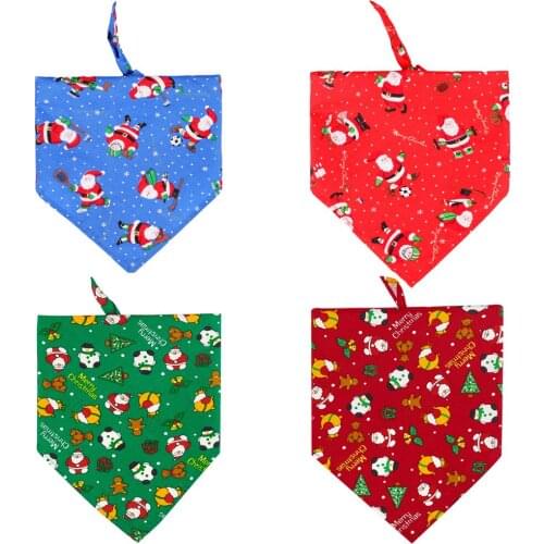 Pet Dog Christmas Bibs Scarf Dog Necktie Puppy Cute Collar Scarf Cat Dog Triangular Bandanas Bow Ties Pet Grooming Accessories