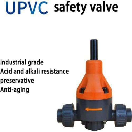 PTFE diaphragm UPVC back pressure valve PVC safety valve Double live connection backup pressure valve Micro-open safety valve